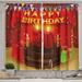 Ambesonne Colorful Kitchen Curtains Birthday Boxes Flags 55 x39 Multicolor