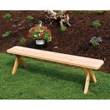 A & L Furniture Western Red Cedar Crossleg Backless Bench