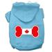 Mirage Pet 62-10 LGBBL Bone Shaped Canadian Flag Screen Print Pet Hoodies Baby Blue - Large - Size 14