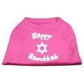 Happy Hanukkah Screen Print Shirt Bright Pink XXXL (20)