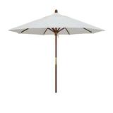 California Umbrella 9 ft. Wood Market Umbrella Pulley Open Marenti Wood-Sunbrella-Natural