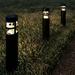 Pure Garden Solar- Set of 8 - 15.4â€� Outdoor Bollard Lights (Black)