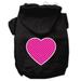 Mirage Pet Pink Swiss Dot Heart Screen Print Pet Hoodies Black Size XL