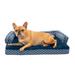 FurHaven Pet Products Plush & Decor Comfy Couch Memory Top Sofa-Style Pet Bed for Dogs & Cats - Diamond Blue Medium