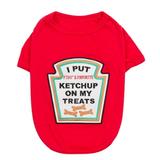 Parisian Pet Cat Dogs Clothes Tee Shirts Ketchup Licker Dog T-Shirt