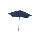 Fiberbuilt Home 7.5 ft. Hex Beach Umbrella 6 Rib Push Up Natural Oak with Navy Blue Spun Poly Canopy