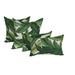 Set of 4 Pillows- Green White Tropical Palm Leaf - 20 x 20 + 20 x 12