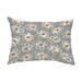 Simply Daisy 14 x 20 Penelope Floral Gray Decorative Floral Outdoor Throw Pillow