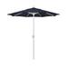 California Umbrella 7.5 Ft. Octagonal Aluminum Push Button Tilt Patio Umbrella W/ Crank Lift & Aluminum Ribs - Matted White Frame / Sunbrella Canvas Navy Canopy