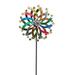 Wind & Weather Multi-Colored Metal Wind Spinner with Stars and Solar Lights