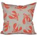 Simply Daisy 16 x 16 Lobster Fest Animal Print Outdoor Pillow