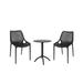 3 Piece Patio Bistro Set with Bistro Table and Set of 2 Chair in Black