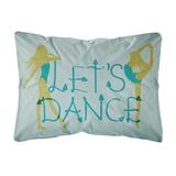 Carolines Treasures BB5374PW1216 Lets Dance Linen Teal Canvas Fabric Decorative Pillow 12H x16W multicolor