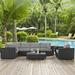 Modway Sojourn 7 Piece Outdoor Patio SunbrellaÂ® Sectional Set in Canvas Gray