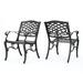 GDF Studio Prague Outdoor Cast Aluminum Dining Chairs Set of 2 Shiny Copper
