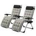 Zimtown Patio 2PCS Folding Chaise Lounge Zero Gravity Chairs with Cushion Gray