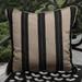 Sorra Home Clara Indoor/ Outdoor Brown/ Black Stripe Pillows made with Sunbrella (Set of 2)