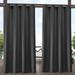 Exclusive Home Delano Heavyweight Textured Indoor/Outdoor Grommet Top Curtain Panel Pair 54 x108 Charcoal