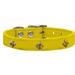 Mirage Pet Products Leather Fleur De lis Dog Collar Yellow S/M