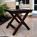 Shine Company Sherwood Assembled Outdoor Wood Square Collapsible Folding Table Burnt Brown