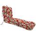 Jordan Manufacturing 74 x 22 Daelyn Cherry Red Floral Rectangular Outdoor Chaise Lounge Cushion with Ties and Hanger Loop