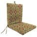 Jordan Manufacturing 44 x 21 Adonis Jewel Red Geometric Rectangular Outdoor Chair Cushion with Ties and Hanger Loop