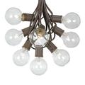 100 Foot G50 Outdoor Patio String Lights with 125 Clear Globe Bulbs â€“ Indoor Outdoor String Lights â€“ Market Bistro CafÃ© Hanging String Lights â€“ E12/C7 Base - Brown Wire