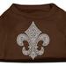 Silver Fleur de Lis Rhinestone Shirts Brown XS (8)