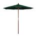 California Umbrella 7.5 ft. Wood Market Umbrella Pulley Open Marenti Wood-Sunbrella-Forest Green