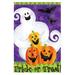 Evergreen Trick Or Treat Halloween Ghost Fabric Garden Flag 18 by 12 Inch