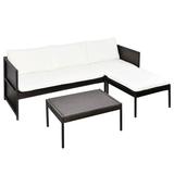 vidaXL Patio Furniture Set Conversation Set Sectional Sofa with Table Rattan