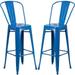 A Line Furniture Industrial Blue Bistro Style Metal Barstool 1 Stool