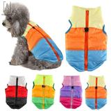 Gustave Pet Cat Dog Vest Coat Winter Warm Windproof Waterproof Cozy Dog Warm Costume Jackets for Small Medium Large Dog Blue & Yellow XL