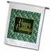 3dRose Seasonal Green and Faux Gold Leaf Happy Holidays and Holly Leaves - Garden Flag 12 by 18-inch