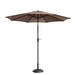 Villacera 9 Outdoor Patio Umbrella with 8 Ribs Aluminum Pole and Auto Tilt Fade Resistant Market Umbrella Brown