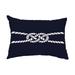 Simply Daisy 14 x 20 Carrick Bend Navy Blue Decorative Nautical Outdoor Pillow