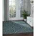 8x10 Water Resistant Large Indoor Outdoor Rugs for Patios Front Door Entry Entryway Deck Porch Balcony | Outside Area Rug for Patio | Aqua Geometric | Size: 7 10 x 10 3