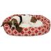 Majestic Pet Sherpa Links Bagel Pet Bed for Dogs Calming Dog Bed Washable Medium Red