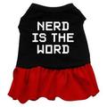 Mirage Pet Products 57-50 XXLBKRD 18 Nerd is The Word Screen Print Dress Black with Red XX-Large