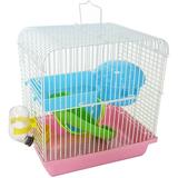 YML H157PK Dwarf Hamster Mice Cage with Accessories Pink