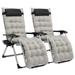 Ktaxon 2 Pieces Zero Gravity Chair Recliner Folding Chair Set with Cushion Gray Outdoor Indoor Folding Chair