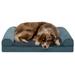 FurHaven Pet Products Faux Fleece & Chenille Cooling Gel Top Sofa Pet Bed for Dogs & Cats - Orion Blue Large