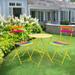 Alpine Corporation Rainbow Outdoor Patio Bistro Set Metal 3 - Piece Yellow & Orange