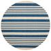 SAFAVIEH Courtyard Caroline Striped Indoor/Outdoor Area Rug 5 3 x 5 3 Round Navy/Beige