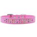 Mirage Pet 613-10 BPK-12 Two Row Confetti Crystal Puppy Ice Cream Collar Bright Pink - Size 12