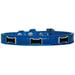 Mirage Pet 720-13 BLC16 Black Bone Widget Croc Dog Collar Blue - Size 16