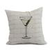 Simply Daisy 16 x 16 Martini Glass Text Fade Geometric Print Outdoor Pillow Coral