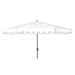 SAFAVIEH Outdoor Collection Venice 11-Foot Round Crank Umbrella White/Black