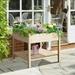 Elevated Garden Plant Stand Outdoor Tall Flower Bed Box w/ Storage Shelf