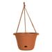 Bloem Lucca Self Watering Hanging Basket: 13 - Terra Cotta - Durable and Long Lasting Plastic Pot Macrame Hanger with Ring For Indoor and Outdoor Use Gardening 2 Gallon Capacity